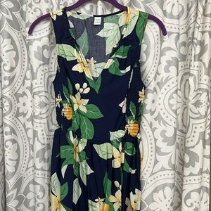 Old Navy XS Navy Lemon Print Dress